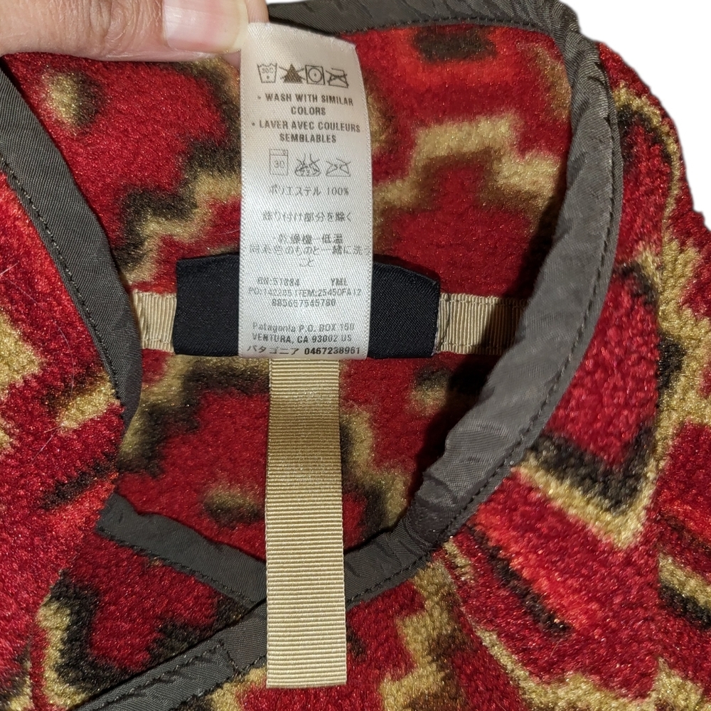 VINTAGE 2012 Patagonia Men's Synchilla Snap-T Fleece Yanaba Molten Lava XS - Picture 5 of 5